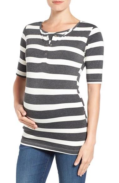 Women's Lab40 'joey' Maternity/nursing Top - Grey