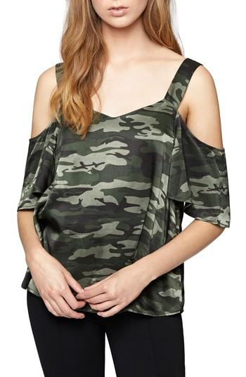 Women's Sanctuary Drea Off The Shoulder Camo Print Top - Green
