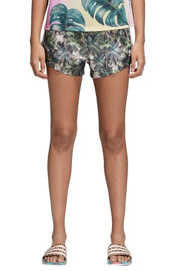 Women's Adidas Originals High Waist Shorts - Green