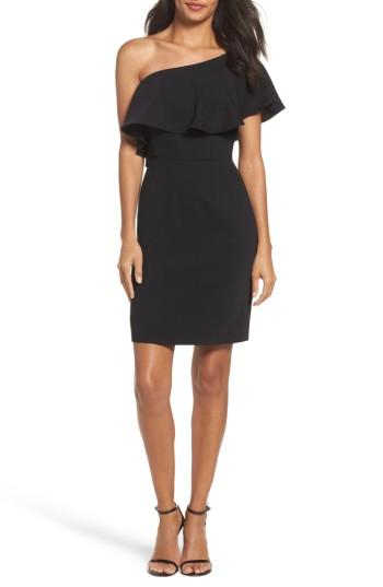 Women's Bb Dakota Occasion Cale One-shoulder Crepe Sheath Dress - Black