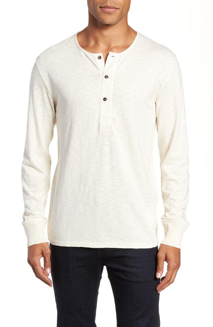 Men's Frye Slubbed Long Sleeve Henley - White