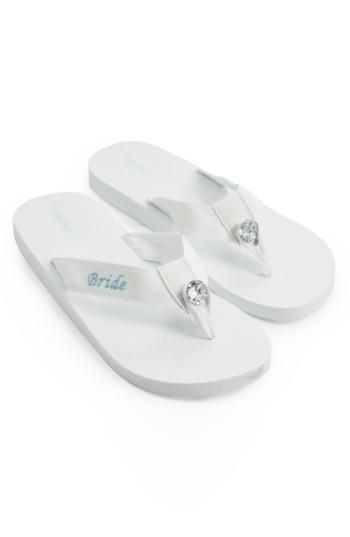 Women's Cathy's Concepts 'bride' Personalized Flip Flops - White