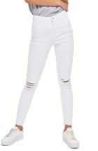 Women's Topshop Jamie Ripped Jeans W X 32l (fits Like 31-32w) - White