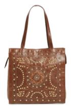 Hobo Avalon Studded Calfskin Leather Tote - Brown