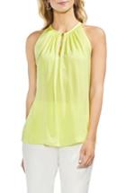 Women's Vince Camuto Rumpled Satin Keyhole Top - Green