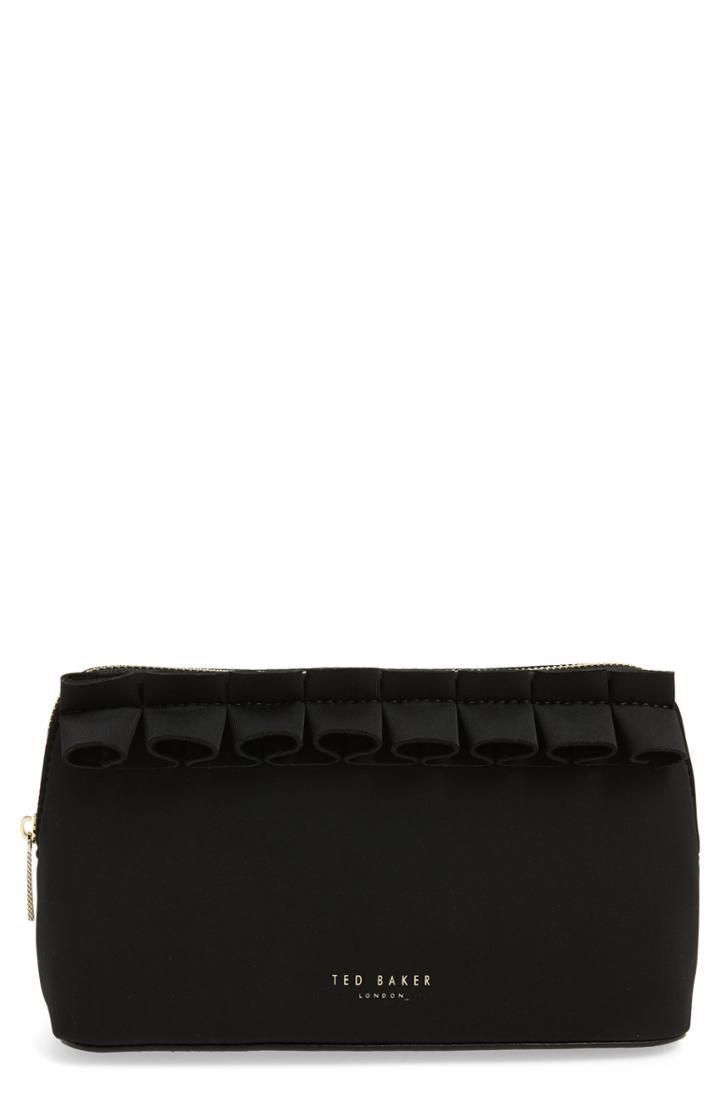 Ted Baker London Adalyn Ruffle Cosmetics Case, Size - Black