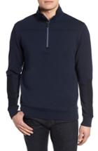 Men's Bugatchi Regular Fit Knit Quarter Zip Pullover, Size - Blue