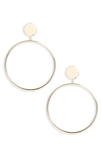 Women's Canvas Large Circle Hoop Earrings
