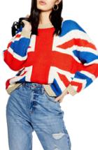 Women's Topshop Union Jack Sweater - Red