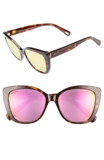 Women's Diff Ruby 54mm Polarized Sunglasses - Tortoise/ Pink