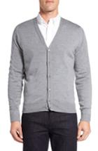 Men's John Smedley 'bryn' Easy Fit Wool Button Cardigan - Metallic
