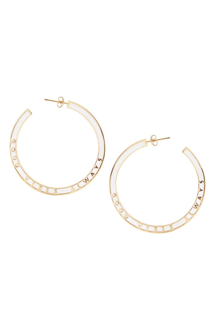 Women's Kris Nations Good Vibes Always Hoop Earrings