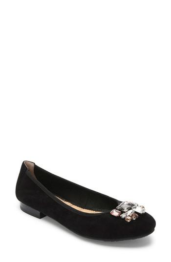 Women's Me Too Sapphire Crystal Embellished Flat .5 M - Black