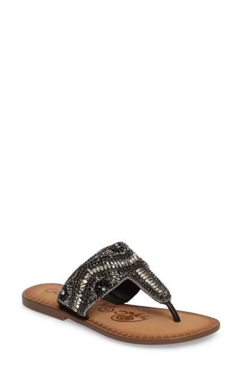 Women's Naughty Monkey Lizabeth Embellished Sandal .5 M - Black