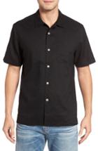 Men's Tommy Bahama Monaco Tides Standard Fit Linen Blend Camp Shirt - Black