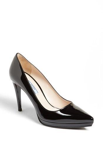 Prada Pointy Toe Platform Pump Black
