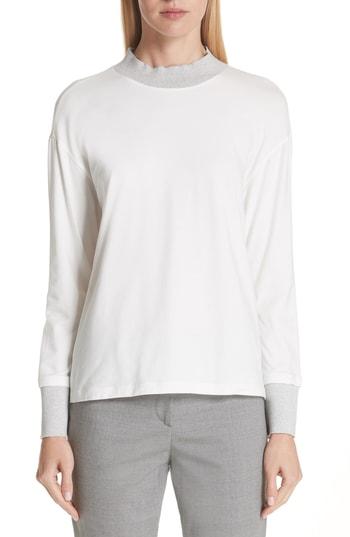 Women's Fabiana Filippi Metallic Trim Jersey Tee Us / 38 It - White