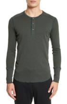 Men's Wings + Horns 'base' Long Sleeve Henley - Green