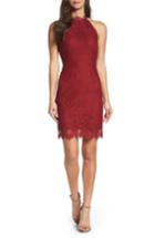 Women's Bb Dakota Cherie Lace Halter Sheath Dress - Red