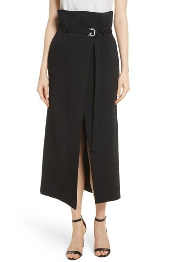 Women's Robert Rodriguez Paperbag Waist Split Front Skirt - Black