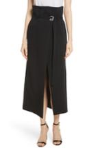 Women's Robert Rodriguez Paperbag Waist Split Front Skirt - Black