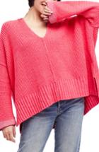 Women's Free People Take Over Me V-neck Sweater - Pink