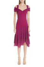 Women's Fuzzi Ruffle Tulle Cold Shoulder Dress - Purple