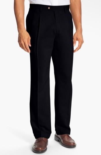 Men's Cutter & Buck Double Pleated Microfiber Pants X 30 - Black
