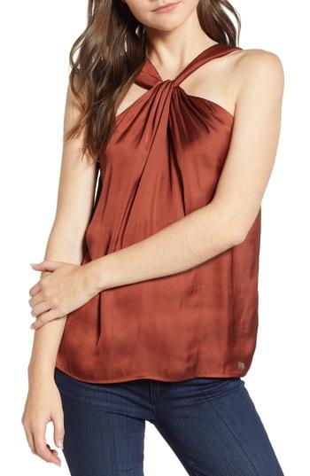 Women's Trouve Twist Front Top, Size - Red