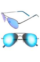 Men's Polaroid Eyewear 6012/n 56mm Polarized Aviator Sunglasses - Ruthenium/ Grey Blue Mirror
