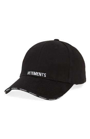 Women's Vetements Embroidered Cap - Black