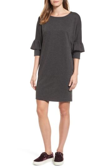 Women's Bobeau Ruffle Sleeve Tunic Dress, Size - Black
