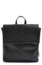 Topshop Calfskin Leather Backpack - Black