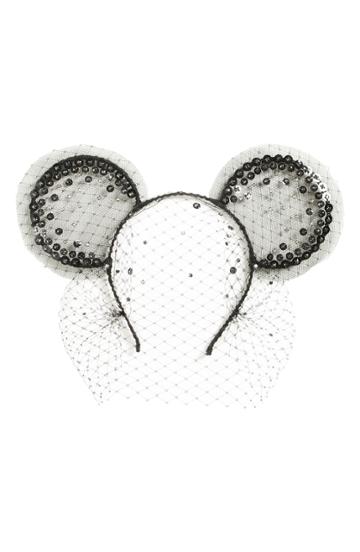 Gigi Burris Millinery X Disney Mickey Midnight Veil Headband, Size - Black