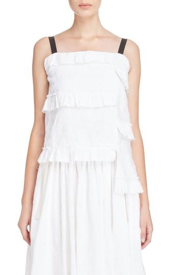 Women's Loewe Broderie Anglaise Ruffle Camisole -4 Us / 36 Fr - White