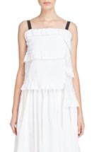 Women's Loewe Broderie Anglaise Ruffle Camisole -4 Us / 36 Fr - White