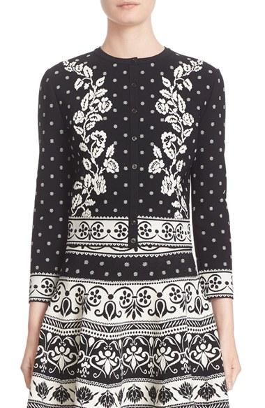 Women's Alexander Mcqueen Floral Jacquard Knit Cardigan