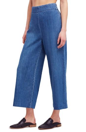 Women's Free People High Waist Crop Wide Leg Jeans - Blue