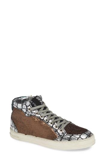 Women's P448 Love B Mid Top Sneaker -7.5us / 38eu - Metallic