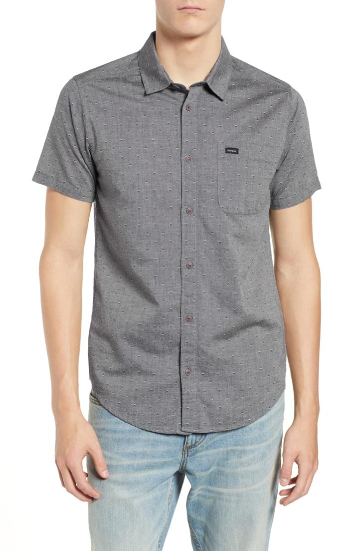Men's Rvca Balance Woven Shirt - Grey