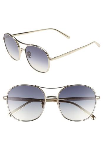 Women's Chloe 54mm Aviator Sunglasses - Gold/ Blue
