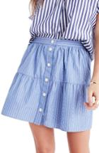Women's Madewell Pinstripe Tiered Miniskirt