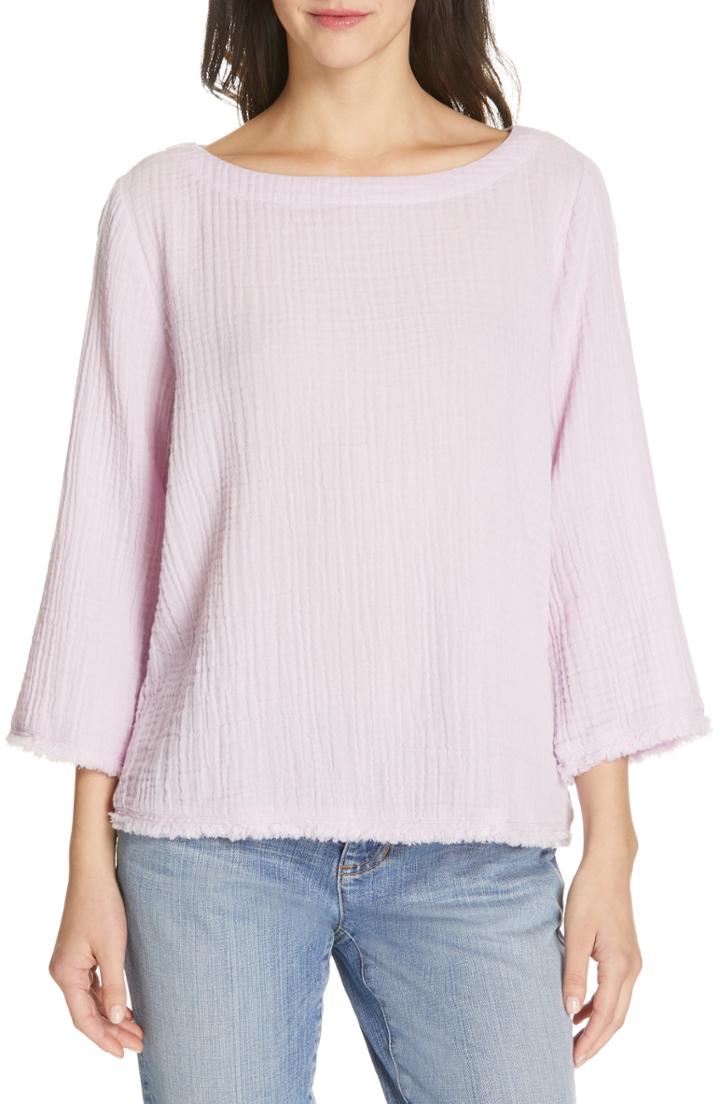 Women's Eileen Fisher Organic Cotton Top, Size - Purple