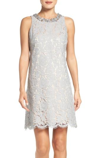 Women's Eliza J Embellished A-line Dress - Grey