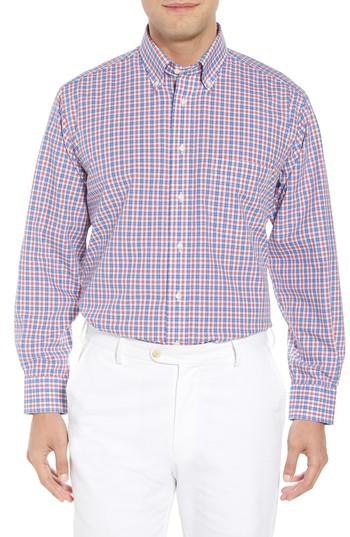 Men's Gitman Tailored Fit Plaid Dress Shirt .5 - 34 - Red