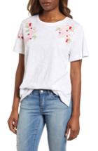 Women's Caslon Embroidered Tee - White