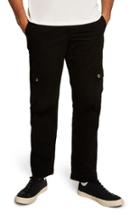 Men's Topman Straight Fit Cargo Trousers X 32 - Black