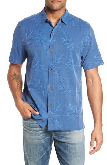 Men's Tommy Bahama Luau Floral Silk Shirt, Size - Blue