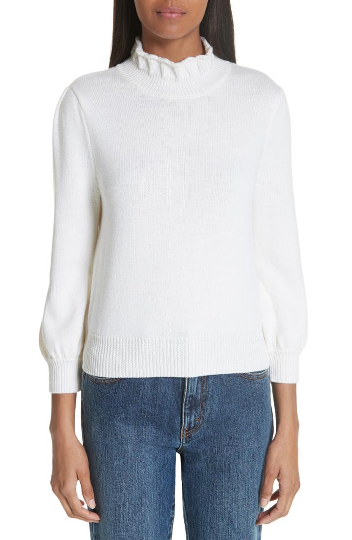 Women's Co Essentials High Collar Wool Sweater - Ivory