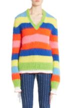 Women's Msgm Multi Stripe Sweater - Grey